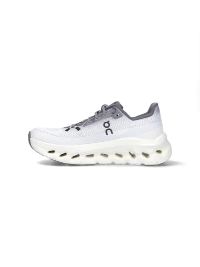 On Running Grey Lace Up Sneakers In White