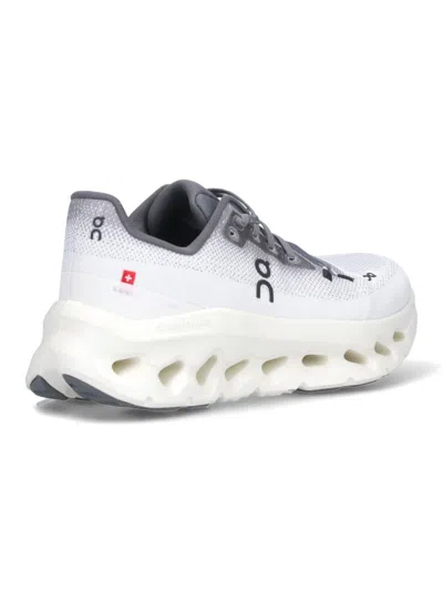 On Running Grey Lace Up Sneakers In White