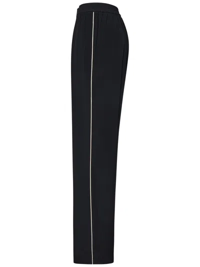 N°21 Silk Blend Satin Pyjama-style Trousers In Black