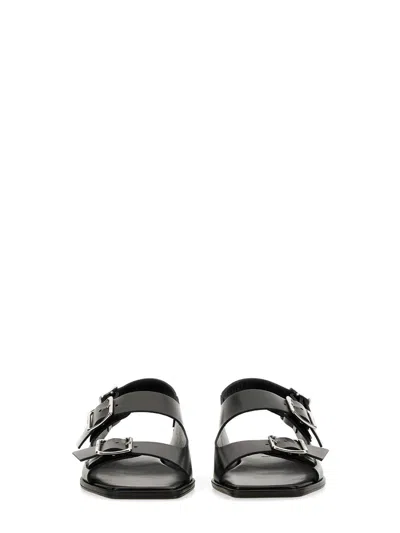 Aeyde 10mm Thekla Leather Sandals In Black