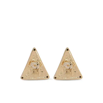 Federica Tosi Triangular Golden Earrings With Glossy Finish In Gold
