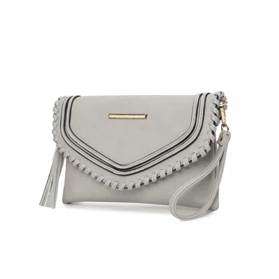 Mkf Collection By Mia K Remi Crossbody Shoulder Bag Vegan Leather Women Purse By Mia K In Grey