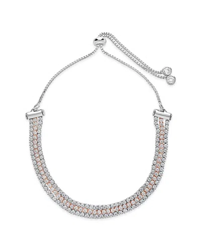 Sterling Forever Cz Triple Slider Bracelet In Multi