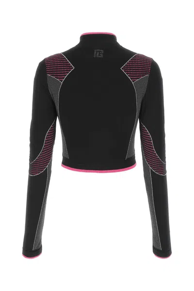 Balmain Multicolor Stretch Nylon Top In Multicolor