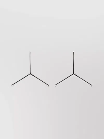 Y/project Button Brass Earrings With Polished Y Motif