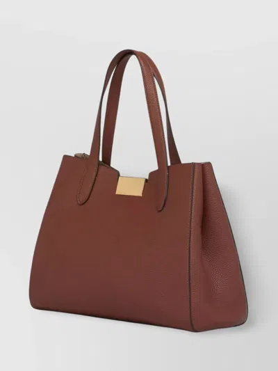 Marni Small Tote Bag Gold Hardware In Burgundy
