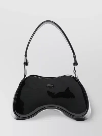Diesel Play-glossy Shoulder Bag In Black