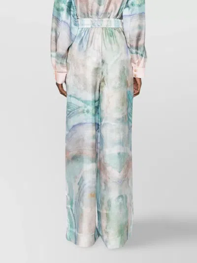 Zimmermann The Illuminate Wide-leg Trousers In Blue