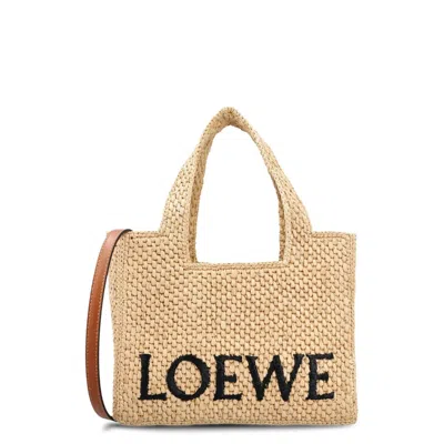 Loewe Women's Small Logo Font Tote Bag In Beige