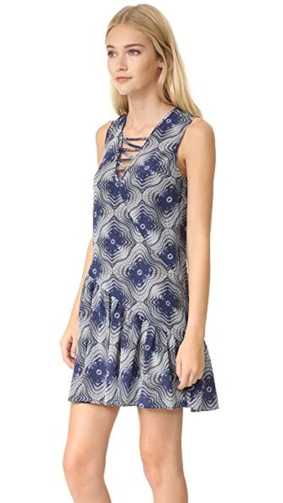 Shop Opening Ceremony Medallion Silk Lattice Dress In Ink