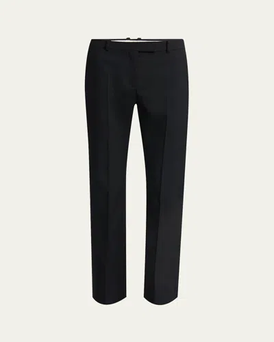 Alexander Mcqueen Tailored Cropped Wool Trousers In Black