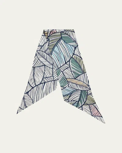 Giorgio Armani Men's Silk Leaf-print Neck Scarf In Night Sky