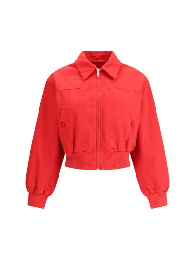 Prada Canvas Jacket In Red