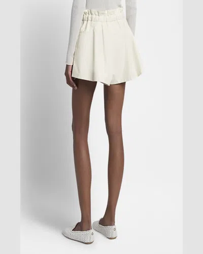 Moncler Relaxed Fit Bermuda Shorts With Elastic Waistband In Natural