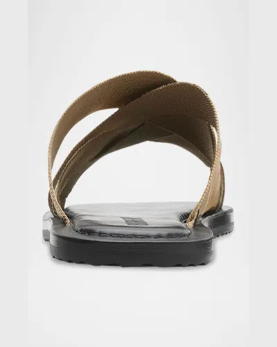 Burberry Pavilion Check Sandals In Beige