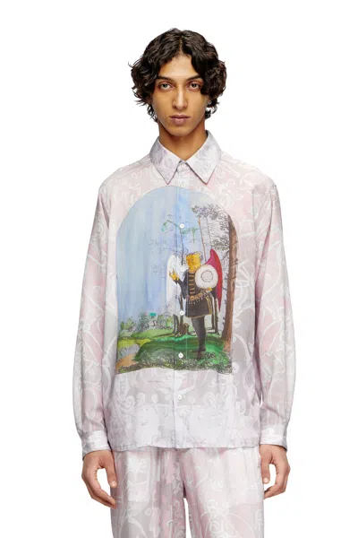 Diesel S-simply-a-ajfw Graphic-printed Shirt In Pink