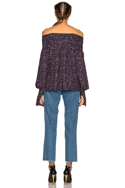 Shop Magda Butrym Mons Top In Purple Floral
