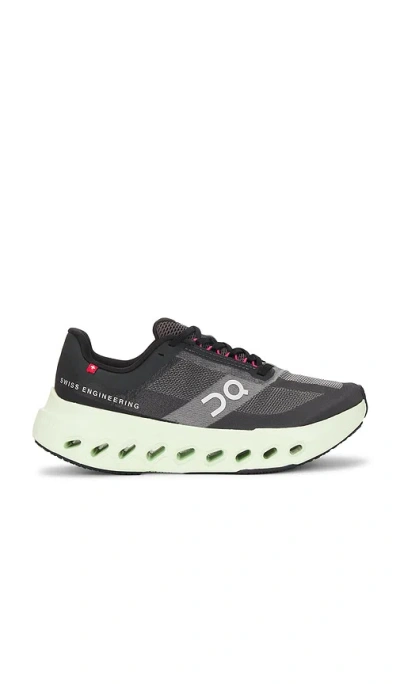 On Cloudsurfer Next Rubber-trimmed Mesh Sneakers In Black & Lima