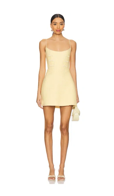 Sau Lee Andi Tweed Mini Dress In Butter Yellow
