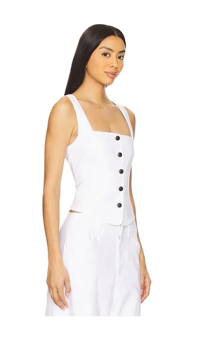 Rag & Bone Mariana Square Neck Linen Blend Vest In White