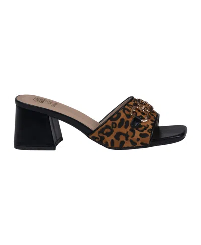 Gc Shoes Wanda Block Heel Sandal In Black Leopard