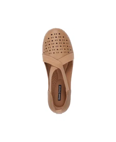 Gc Shoes Women's Genny Perforated Casual Flats In Tan