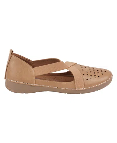 Gc Shoes Women's Genny Perforated Casual Flats In Tan