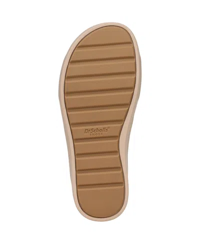 Dr. Scholl's Women's All Time Round Toe Slide Sandals In Honey Brown Faux Leather