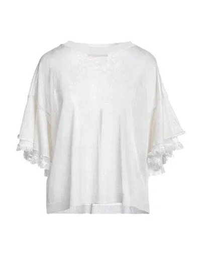 Twenty Easy By Kaos Woman Sweater Off White Size M Viscose, Polyester, Polyamide In Off White