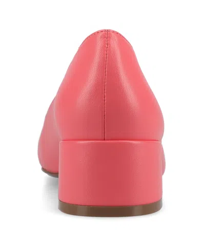 Journee Collection Saarii Womens Round Closed Toe Block Heel Pumps In Pink