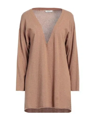Alpha Studio Woman Sweater Camel Size Onesize Recycled Wool, Viscose, Polyamide, Cashmere In Beige