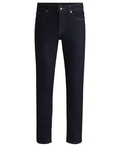 Hugo Boss Boss By  Men's Black Super-soft Regular-fit Jeans In Navy
