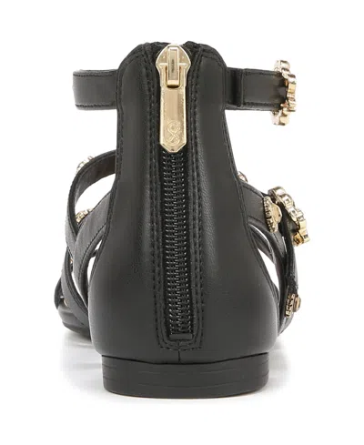 Sam & Libby Women's Rhonda Studded Gladiator Flat Sandals In Black
