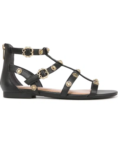 Sam & Libby Women's Rhonda Studded Gladiator Flat Sandals In Black