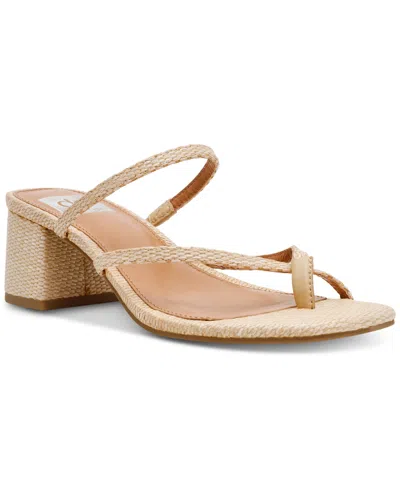 Dv Dolce Vita Women's Lumena Strappy Slide Block-heel Sandals In Raffia