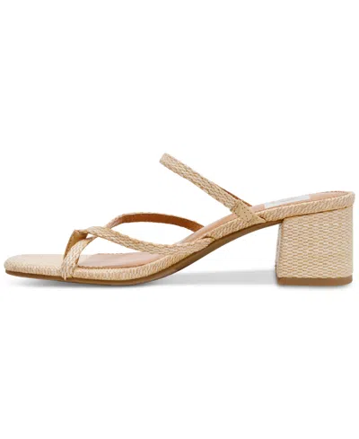 Dv Dolce Vita Women's Lumena Strappy Slide Block-heel Sandals In Raffia