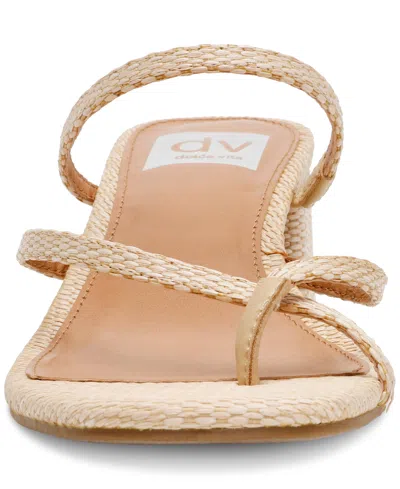 Dv Dolce Vita Women's Lumena Strappy Slide Block-heel Sandals In Raffia