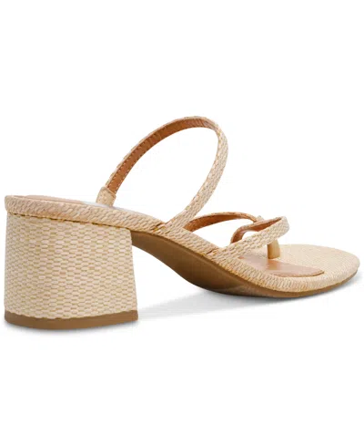 Dv Dolce Vita Women's Lumena Strappy Slide Block-heel Sandals In Raffia