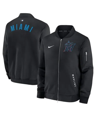 Nike Men's Black Miami Marlins Authentic Collection Dugout Full-zip ...