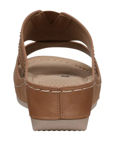 Gc Shoes Women's Johanna Embellished Wedge Sandals In Cognac