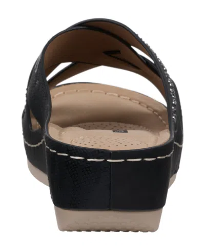 Gc Shoes Women's Soraya Strappy Wedge Sandals In Black