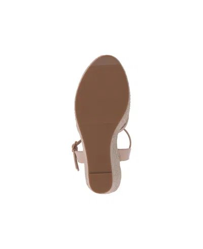 Gc Shoes Women's Mila Embellished Espadrille Wedge Sandals In Nude