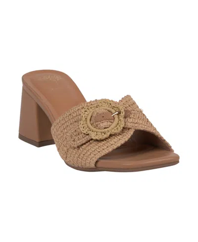 Gc Shoes Women's Liza Block Heel Dress Sandals In Natural