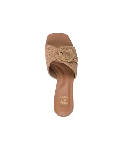 Gc Shoes Women's Liza Block Heel Dress Sandals In Natural