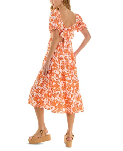 Crystal Doll Casual Dress In Ivory,orange