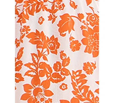 Crystal Doll Casual Dress In Ivory,orange