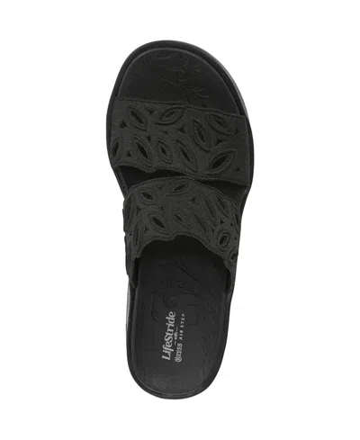 Lifestride Women's Delight Washable Slide Wedge Sandals In Black