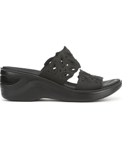 Lifestride Women's Delight Washable Slide Wedge Sandals In Black
