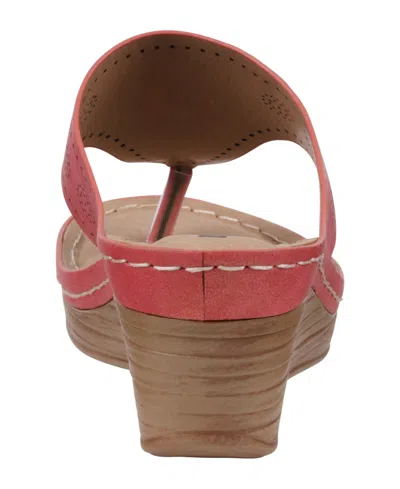 Gc Shoes Women's Willa Floral Wedge Sandals In Red