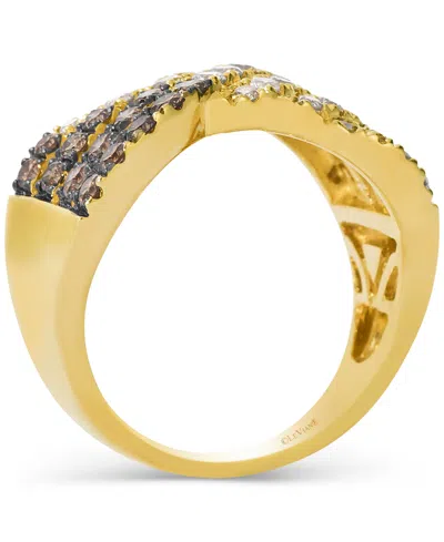 Le Vian Chocolate Ombre Diamond Multirow Crossover Ring (1-1/6 Ct. T.w.) In 14k Gold In Yellow Gold